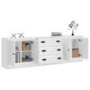 vidaXL Buffets 3 pcs Blanc Bois d'ing&eacute;nierie
