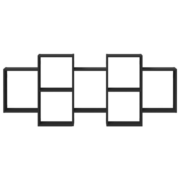 vidaXL Étagère murale noir 159x18x65 cm bois d'ingénierie