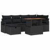 vidaXL Ensemble de canap&eacute; de jardin avec coussin 7 pcs Noir polyrotin