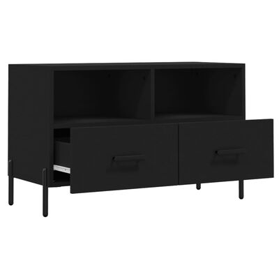 vidaXL Meuble TV Noir 80x36x50 cm Bois d'ingénierie