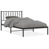 vidaXL Cadre de lit m&eacute;tal sans matelas avec t&ecirc;te de lit noir 107x203cm