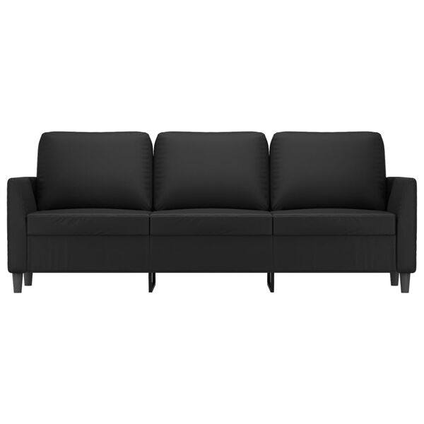 vidaXL Canap&eacute; &agrave; 3 places Noir 180 cm Similicuir