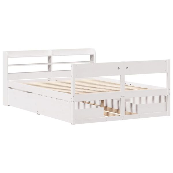 vidaXL Cadre de lit sans matelas blanc 120x200 cm bois de pin massif