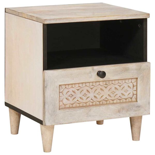vidaXL Cabinet de chevet avec tiroir 2 pcs Beige 40 x 33 x 46 cm