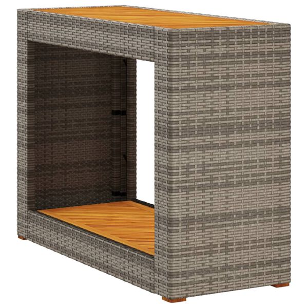vidaXL Table d'appoint de jardin dessus en bois gris 100x40x75 cm