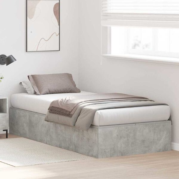 vidaXL Cadre de lit avec rangement Gris b&eacute;ton 70 x 190 cm