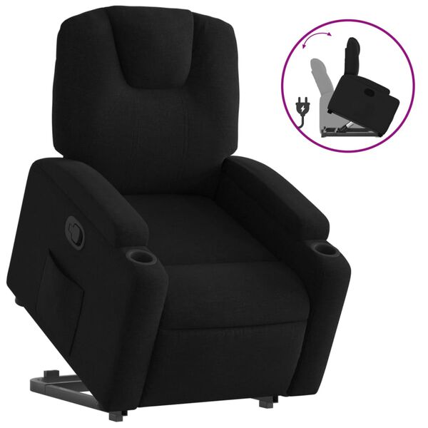 vidaXL Fauteuil inclinable noir tissu