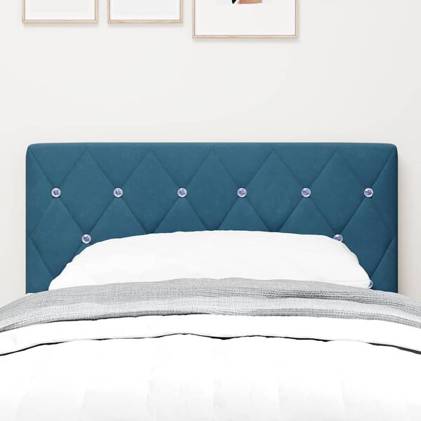 vidaXL T&ecirc;te de lit LED avec t&ecirc;te de lit Bleu fonc&eacute; 80 cm Polyester