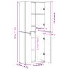 vidaXL Haut Armoire Ch&ecirc;ne noir 70 x 42.5 x 185 cm Bois d'ing&eacute;nierie