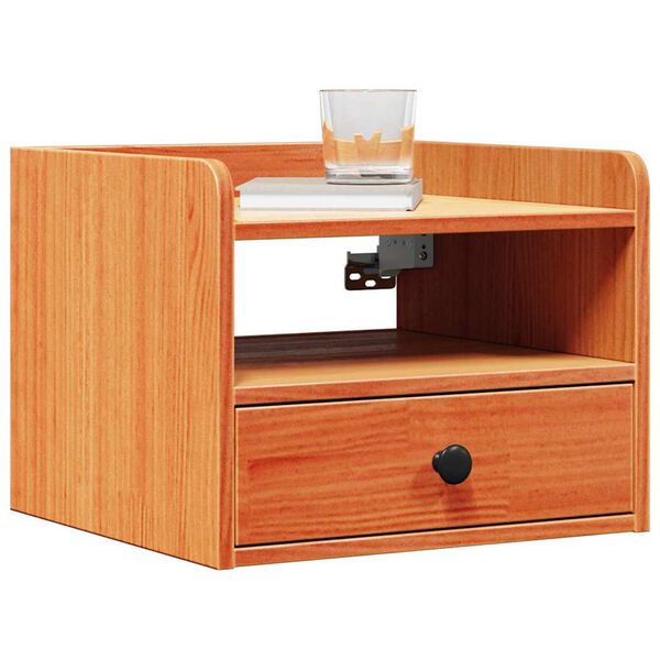 vidaXL Table de chevet avec tiroir 2 pcs Brun cire 38 x 36 x 29,5 cm