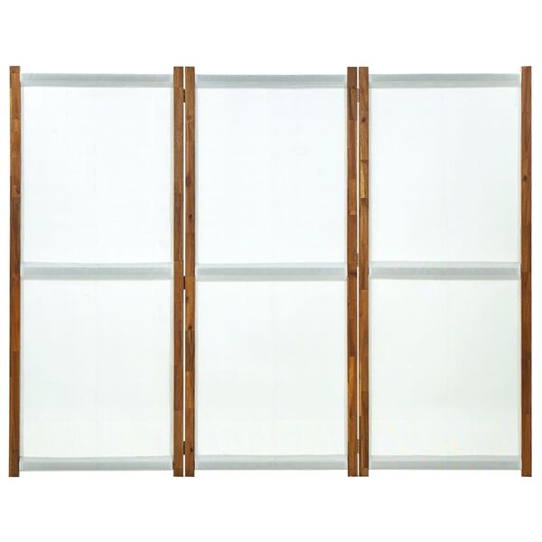 vidaXL Cloison de s&eacute;paration 3 panneaux Blanc cr&egrave;me 210x170 cm