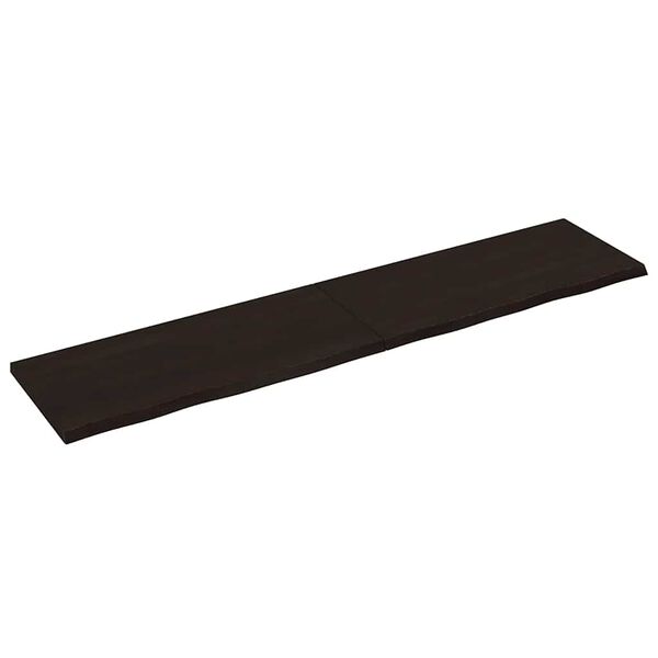 vidaXL Dessus de table marron fonc&eacute; bois ch&ecirc;ne massif trait&eacute;