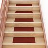 vidaXL Tapis d'escalier autocollants 15 pièces 60 x 25 cm Rouge bordeaux Rectangulaire