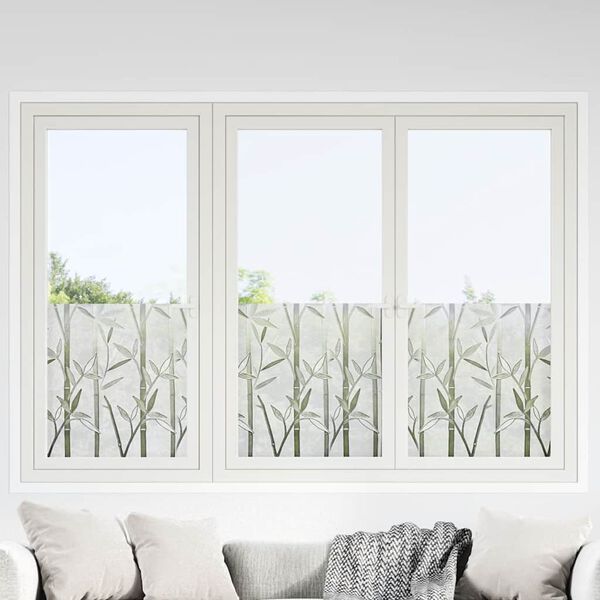 vidaXL Films pour fen&ecirc;tre 4 pcs d&eacute;poli motif de bambou PVC