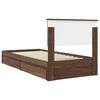 vidaXL Lit de Rangement Chêne brun 75 x 190 cm Bois d'ingénierie