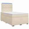 vidaXL Lit boxspring avec matelas Cr&egrave;me 120 x 190 cm Tissu