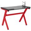 vidaXL Bureau de jeu &agrave; LED en forme de Y noir et rouge 110x60x75 cm