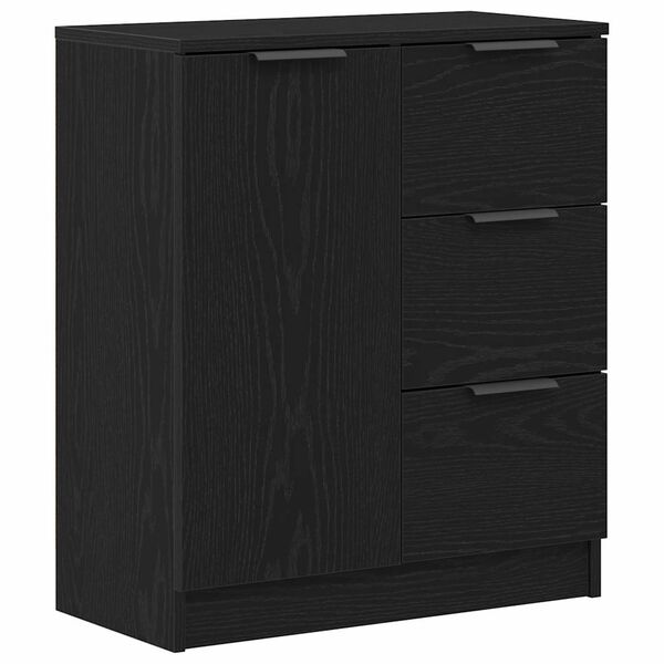 vidaXL Buffet avec tiroir Ch&ecirc;ne noir 60 x 30 x 70 cm Bois d'ing&eacute;nierie