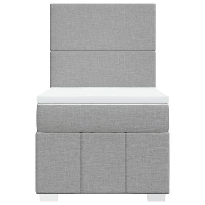 vidaXL Sommier à lattes de lit avec matelas Gris clair 90x200 cm Tissu