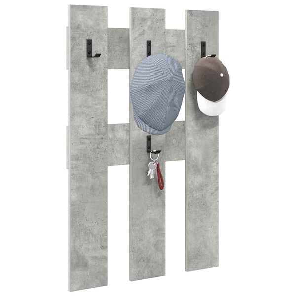 vidaXL Porte-manteau mural Montage mural Gris b&eacute;ton 65 x 3 x 100 cm