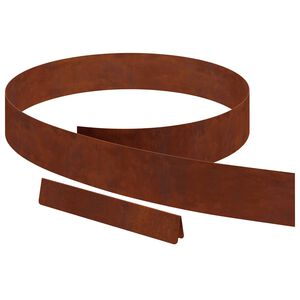 vidaXL Bordure de Pelouse 4 pc 450 x 10 cm Acier patin&eacute; Rouill&eacute;
