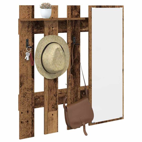 vidaXL Porte-manteau mural Montage mural Bois ancien 100 x 10 x 100 cm