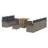 vidaXL Ensemble de canap&eacute; de jardin 10 pc Gris polyrotin