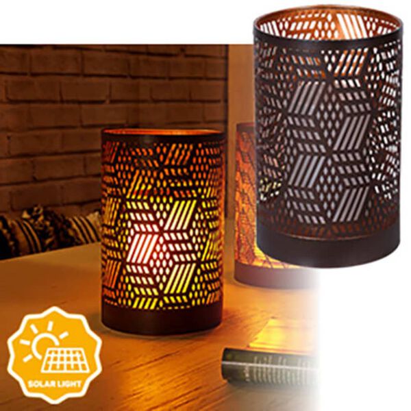Luxform Lampe de table de jardin &agrave; LED solaire Swindon Cuivre et brun