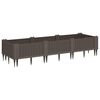 vidaXL Jardini&egrave;re avec piquets marron 125x40x28,5 cm PP