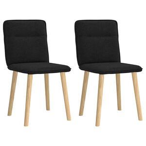 vidaXL Chaises &agrave; manger lot de 2 noir tissu