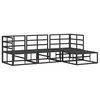 vidaXL Ensemble de canap&eacute; de jardin avec coussin 4 pcs Noir Aluminium
