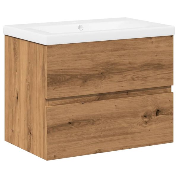 vidaXL Armoire lavabo avec bassin int&eacute;gr&eacute; ch&ecirc;ne artisanal