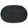 vidaXL Tapis de surface ovale Noir 205 x 305 cm Jute