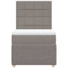 vidaXL Sommier &agrave; lattes de lit avec matelas Taupe 90x200 cm Tissu