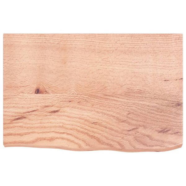 vidaXL Dessus de table marron clair bois chêne massif traité