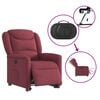 vidaXL Fauteuil inclinable &eacute;lectrique rouge bordeaux tissu