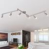 vidaXL Plafonnier avec 6 projecteurs LED Nickel satin&eacute;