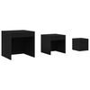 vidaXL Tables gigognes 3 pcs Noir Agglom&eacute;r&eacute;