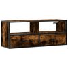 vidaXL Meuble TV ch&ecirc;ne fum&eacute; 100x31x39,5 cm bois d'ing&eacute;nierie et m&eacute;tal