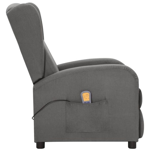 vidaXL Fauteuil de massage Gris clair Tissu