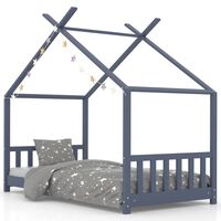 vidaXL Cadre de lit d'enfant Gris Bois de pin massif 70x140 cm
