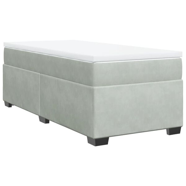 vidaXL Sommier &agrave; lattes de lit et matelas Gris clair 80x200 cm Velours
