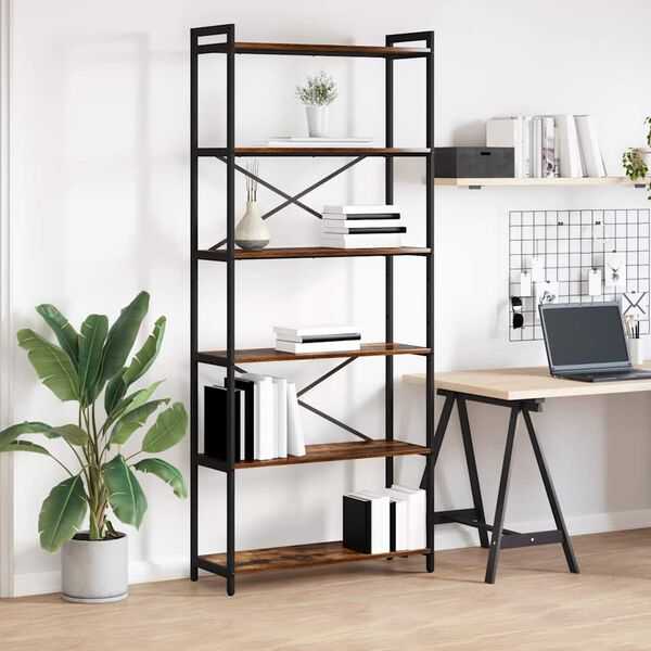 vidaXL &Eacute;tag&egrave;re Ch&ecirc;ne fum&eacute; 40 x 30 x 85 cm Bois d'ing&eacute;nierie