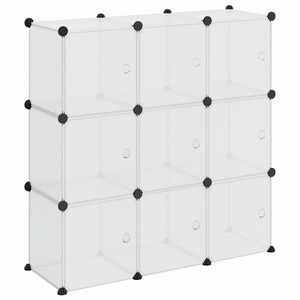 vidaXL Organiseur de rangement en cube avec 9 cubes et portes en PP transparent