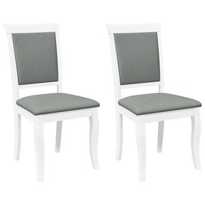 vidaXL Chaises &agrave; manger coussins 2 pcs blanc bois massif caoutchouc