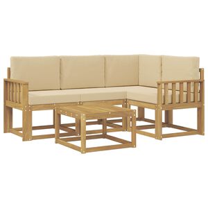 vidaXL Ensemble de canap&eacute;s d'ext&eacute;rieur 5 pc Blanc et Beige