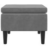 vidaXL Tabouret avec pieds en bois Gris fonc&eacute; Velours