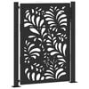 vidaXL Portail de jardin noir 100x125 cm en acier avec design ondul&eacute;