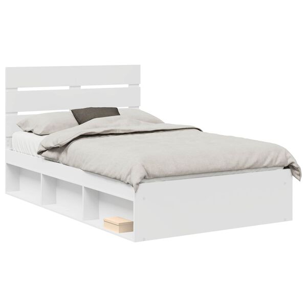 vidaXL Cadre de lit Blanc 120 x 190 cm Bois de pin massif