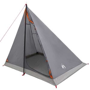 vidaXL Tente de randonn&eacute;e 2 personne Gris et orange